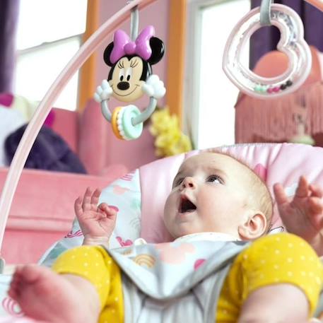 DISNEY BABY Transat évolutif (utilisable jusqu'à 30 mois) - Minnie My Best Friend, 2 jouets inclus, Vibrations automatiques, Harnais ROSE 2 - vertbaudet enfant 