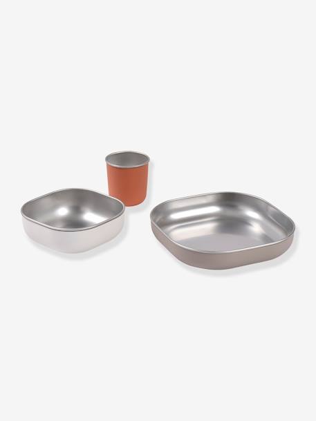 Coffret-repas 3 pièces inox rose+terracotta 6 - vertbaudet enfant 