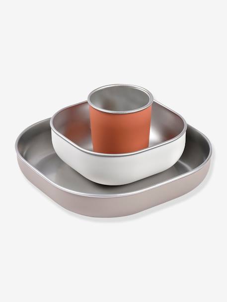 Coffret-repas 3 pièces inox rose+terracotta 5 - vertbaudet enfant 