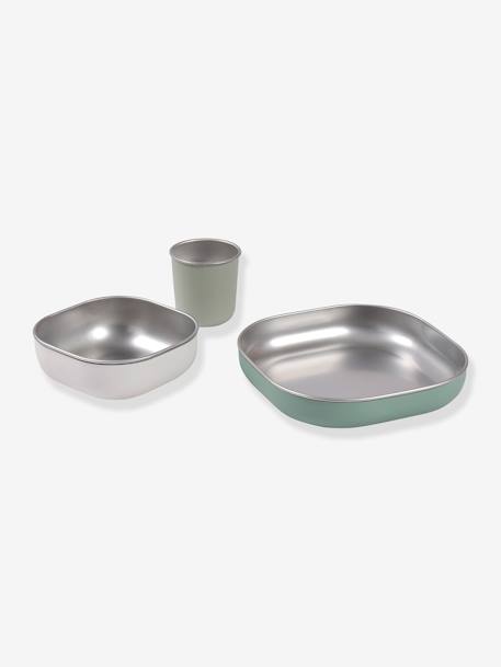 Coffret-repas 3 pièces inox rose+Sage green+terracotta 6 - vertbaudet enfant 