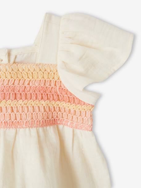 Blouse en gaze de coton bébé encolure en crochet écru 4 - vertbaudet enfant 