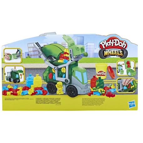 Camion poubelle Play-Doh Wheels - Play-Doh - Avec pâte à imitation ordures et 3 pots de pâte à modeler VERT 3 - vertbaudet enfant 