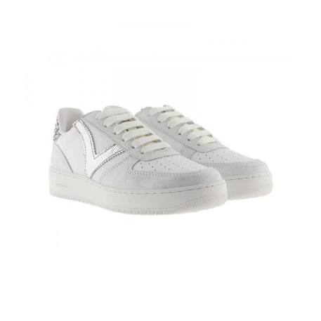 Baskets pour fille - VICTORIA 1258233 - Talon plat - Cuir blanc - Lacets BLANC 2 - vertbaudet enfant 