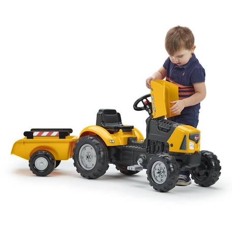 Tracteur à pédales FALK SuperBuilder - capot ouvrant et remorque - pour enfants de 2 à 5 ans JAUNE 3 - vertbaudet enfant 