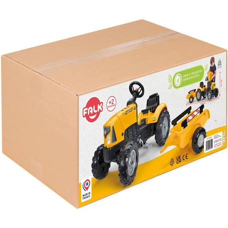 Tracteur à pédales FALK SuperBuilder - capot ouvrant et remorque - pour enfants de 2 à 5 ans JAUNE 4 - vertbaudet enfant 