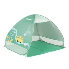 Jouet-BADABULLE Tente anti-UV bébé, grande tente de plage, haute protection solaire FPS 50+, système pop-up, vert