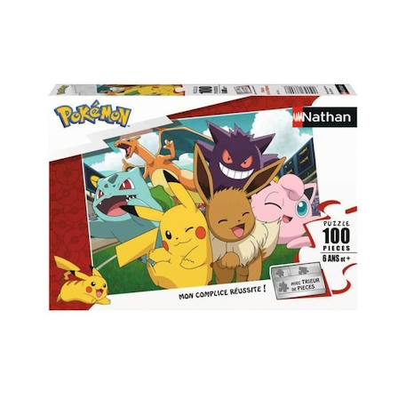 Nathan-Puzzle 100 pièces-Pikachu et les Pokémon-Dès 6 ans-Puzzle de qualité supérieure-Carton épais et résistant-86774 VERT 2 - vertbaudet enfant 