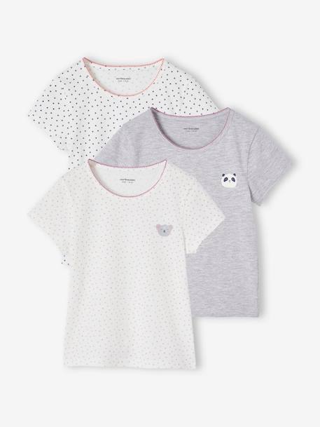 Lot de 3 Tee-shirts animaux manches courtes fille écru 1 - vertbaudet enfant 