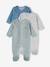 Lot de 3 pyjamas bébé mixte en velours ouverture naissance lot bois de rose+Lot jaune d'or+Lot vert d'eau 15 - vertbaudet enfant 
