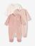 Lot de 3 pyjamas bébé mixte en velours ouverture naissance lot bois de rose+Lot jaune d'or+Lot vert d'eau 1 - vertbaudet enfant 