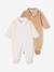 Lot de 2 pyjamas bébé en velours naissance beige+rose 1 - vertbaudet enfant 