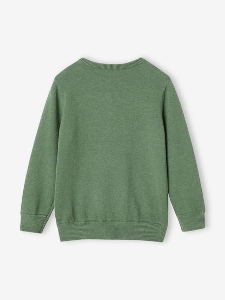 Pull garçon col tunisien vert chiné 3 - vertbaudet enfant 