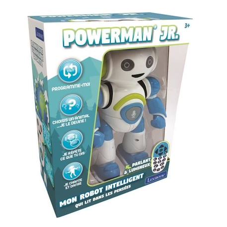 POWERMAN® JUNIOR - Mon Robot Intelligent qui lit dans les pensées (Français), sons et lumières - LEXIBOOK BLANC 5 - vertbaudet enfant 