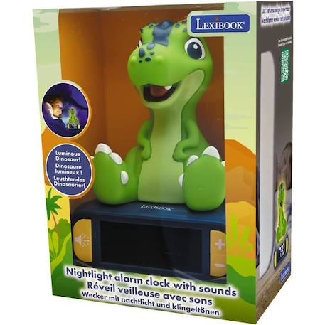 Réveil digital avec veilleuse lumineuse Dinosaure en 3D et effets sonores VERT 3 - vertbaudet enfant 