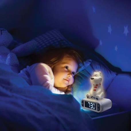 Réveil digital Ours Polaire avec veilleuse lumineuse en 3D et effets sonores - LEXIBOOK BLANC 4 - vertbaudet enfant 