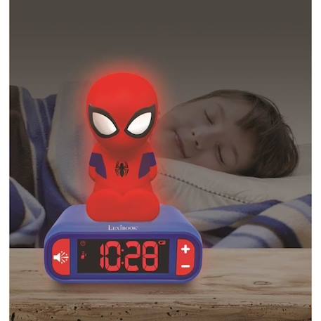 SPIDER-MAN - Réveil digital avec veilleuse lumineuse en 3D et effets sonores - LEXIBOOK ROUGE 4 - vertbaudet enfant 