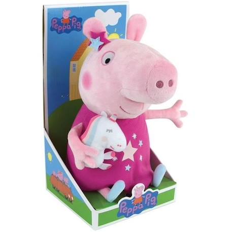 PEPPA PIG Peluche Avec Mascotte Pour Enfants - 30 cm ROSE 3 - vertbaudet enfant 