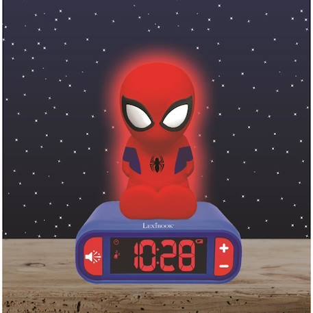 SPIDER-MAN - Réveil digital avec veilleuse lumineuse en 3D et effets sonores - LEXIBOOK ROUGE 2 - vertbaudet enfant 