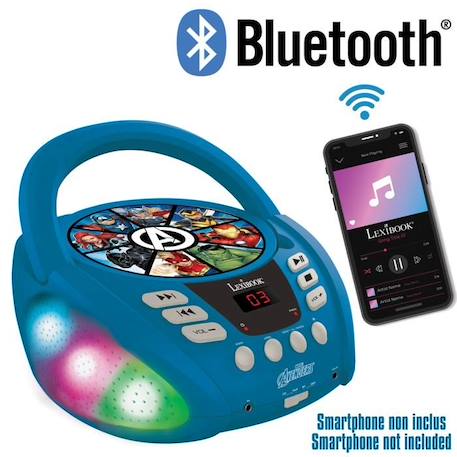 Lecteur CD Bluetooth Avengers - Lexibook - Effets Lumineux - Enfant - Bleu BLEU 3 - vertbaudet enfant 