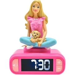 Linge de maison et décoration-Décoration-Réveil-Réveil digital avec veilleuse lumineuse, Barbie en 3D, et effets sonores