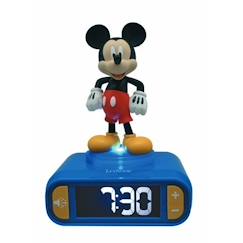 Linge de maison et décoration-Réveil digital avec veilleuse lumineuse Mickey en 3D et effets sonores