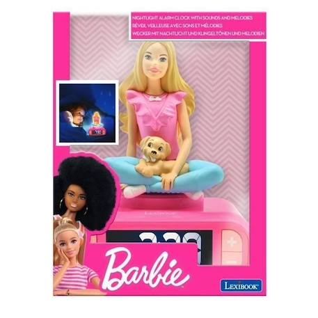 Réveil digital avec veilleuse lumineuse, Barbie en 3D, et effets sonores ROSE 3 - vertbaudet enfant 