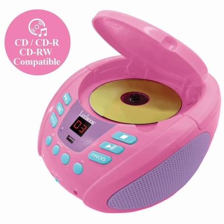 Lecteur CD Portable Bluetooth Licorne - LEXIBOOK - Effets Lumineux - USB - Enfant - Violet - Rose ROSE 5 - vertbaudet enfant 