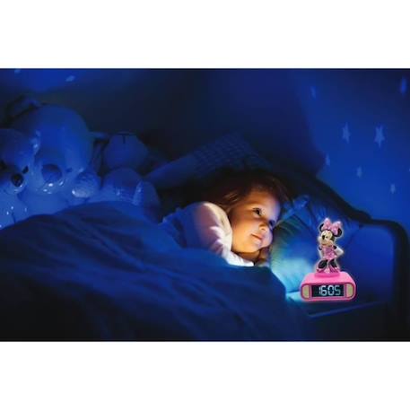Réveil digital Minnie 3D avec veilleuse lumineuse et effets sonores - LEXIBOOK - Pile - Rose et noir ROSE 4 - vertbaudet enfant 