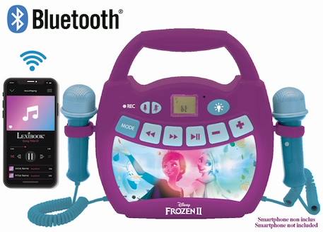 Enceinte Bluetooth La Reine des Neiges - LEXIBOOK - Effets Lumineux, Micros et Batterie Rechargeable VIOLET 4 - vertbaudet enfant 