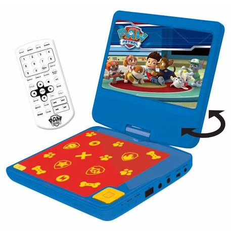 Lecteur DVD portable enfant Pat Patrouille - LEXIBOOK - écran LCD 7” - batterie rechargeable BLEU 2 - vertbaudet enfant 