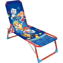 Chambre et rangement-Mobilier de jardin-Chaise longue transat pour enfant - FUN HOUSE PAT'PATROUILLE - Pliable - Bleu et rouge