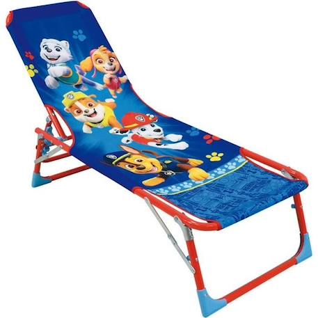 Chaise longue transat pour enfant - FUN HOUSE PAT'PATROUILLE - Pliable - Bleu et rouge BLEU 2 - vertbaudet enfant 