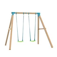 Jouet-Jeux de plein air-Portique everest tp toys bois carre 2 balancoires / kit d'ancrage h.243 cm