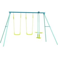 Jouet-Jeux de plein air-Jeux de jardin-Portique metal tp toys 2 balancoires / vis-a-vis / kit d'ancrage h.185 cm