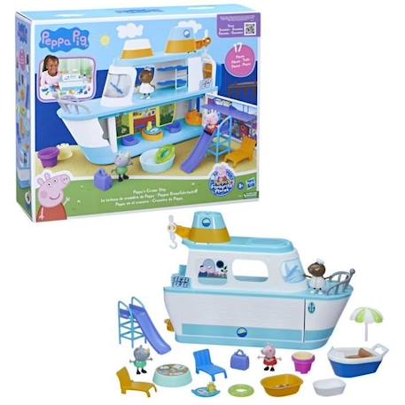 Figurine Le bateau de croisière de Peppa, coffret de jeu à étages avec 17 pièces, jouets préscolaires Peppa Pig, dès 3 ans ROSE 2 - vertbaudet enfant 
