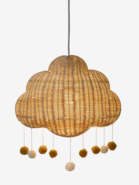 Abat-jour nuage en rotin beige doré 5 - vertbaudet enfant 
