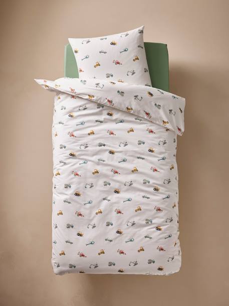 Parure housse de couette enfant et taie oreiller CHANTIER multicolore 3 - vertbaudet enfant 