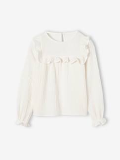 -Blouse fille à volant en gaze de coton 