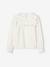 Blouse fille à volant en gaze de coton corail+écru 4 - vertbaudet enfant 