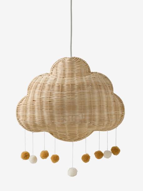 Abat-jour nuage en rotin beige doré 3 - vertbaudet enfant 