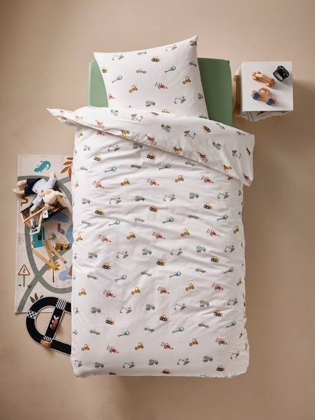 Parure housse de couette enfant et taie oreiller CHANTIER multicolore 2 - vertbaudet enfant 