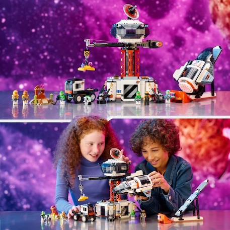 LEGO® 60434 City La Station Spatiale et la Base de Lancement de Fusées, Jouet sur L'Espace, avec Robot et 6 Minifigurines GRIS 5 - vertbaudet enfant 