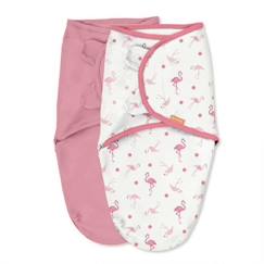 -INGENUITY Original Swaddle, couverture, sac de couchage, 0-3 mois, sécurité et chaleur pour bébé, flamingo fiesta rose, lot de 2