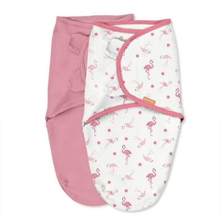 INGENUITY Original Swaddle, couverture, sac de couchage, 0-3 mois, sécurité et chaleur pour bébé, flamingo fiesta rose, lot de 2 ROSE 1 - vertbaudet enfant 