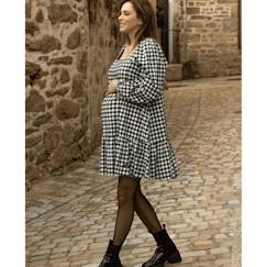 Vêtements de grossesse-Robe courte de grossesse et d'allaitement Patti noir et blanc