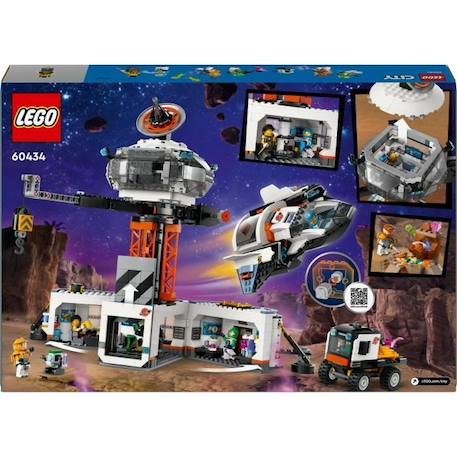 LEGO® 60434 City La Station Spatiale et la Base de Lancement de Fusées, Jouet sur L'Espace, avec Robot et 6 Minifigurines GRIS 6 - vertbaudet enfant 