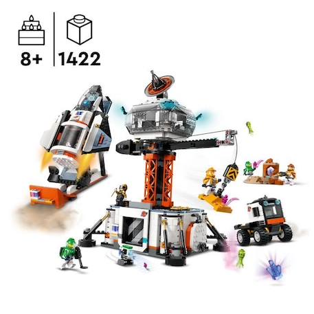 LEGO® 60434 City La Station Spatiale et la Base de Lancement de Fusées, Jouet sur L'Espace, avec Robot et 6 Minifigurines GRIS 2 - vertbaudet enfant 