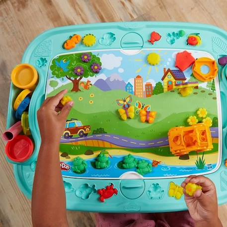Table de création Play-Doh réversible pour enfants avec 15 accessoires et 6 pots de pâte à modeler, Play-Doh Starters JAUNE 6 - vertbaudet enfant 