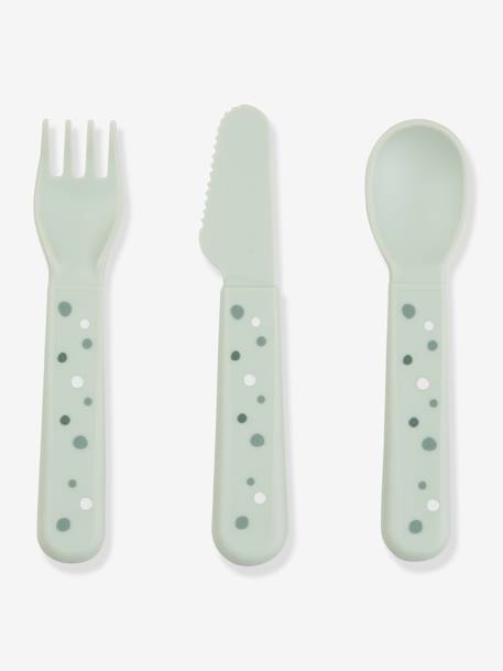 Set de 3 couverts Happy dots blush+vert 12 - vertbaudet enfant 