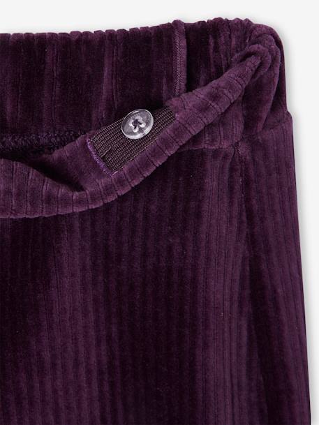 Pantalon fille large en velours anthracite+bleu grisé+blush+écru+kaki+marron+prune+rose 31 - vertbaudet enfant 